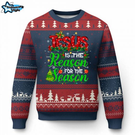 Christian Jesus Is the Reason for the Season Ugly Christmas Sweater