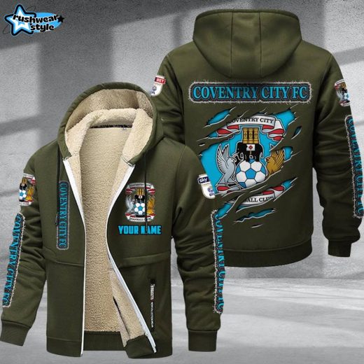 Coventry City DMTZ0613 Velvet Zip Hoodie Coat Sky Blues Fan Jacket