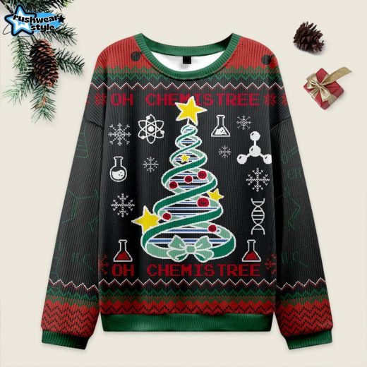 DNA Tree Ugly Christmas Sweater – Science-Themed Holiday Design