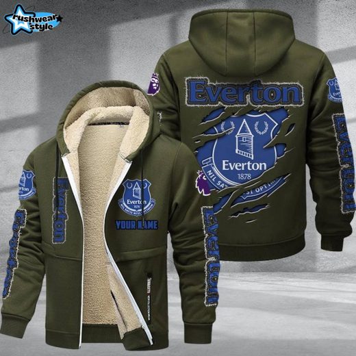 Everton F.C DMTZ0597 Velvet Zip Hoodie Coat Toffees Fan Apparel