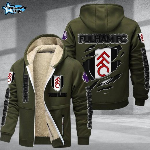 Fulham DMTZ0598 Velvet Zip Hoodie Coat Cottagers Football Gear