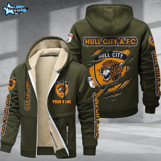 Hull City DMTZ0615 Velvet Zip Hoodie Coat Tigers Team Jacket