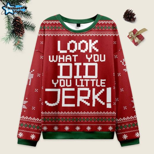 Look What You Did Ugly Christmas Sweater – Home Alone Funny Xmas Style