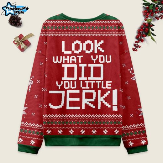 Look What You Did Ugly Christmas Sweater – Home Alone Funny Xmas Style