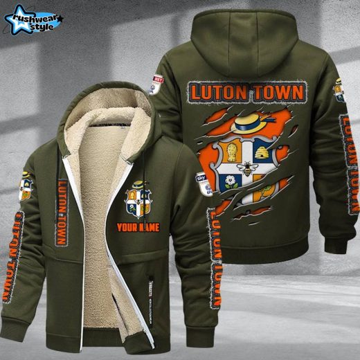 Luton Town DMTZ0617 Velvet Zip Hoodie Coat Hatters Fan Apparel