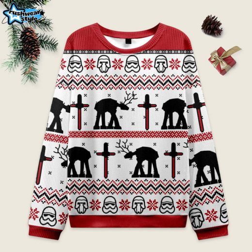 Moose Walker Ugly Christmas Sweater – Funny Animal-Themed Xmas Look