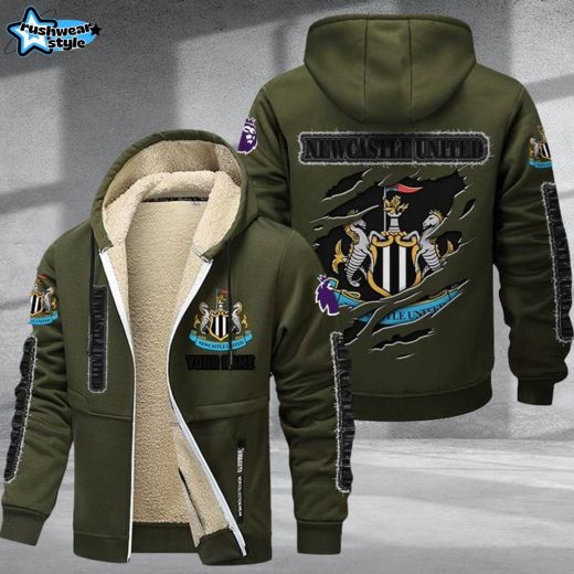 Newcastle United F.C DMTZ0603 Velvet Zip Hoodie Coat Magpies Club Jacket