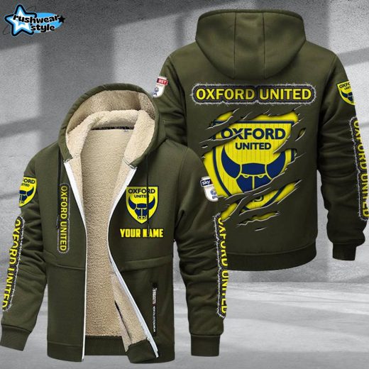 Oxford Utd DMTZ0621 Velvet Zip Hoodie Coat Trendy Supporter Gear