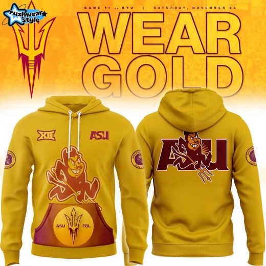 Sun Devil Football 2024 Homecoming Uniforms New Pullover Hoodie Yellow color