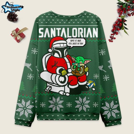 The Santalorian Ugly Christmas Sweater – Galactic Santa Design for Fans