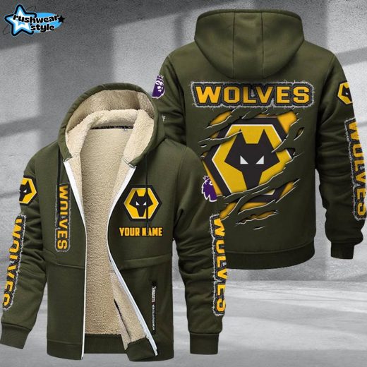 Wolverhampton Wanderers F.C DMTZ0608 Velvet Zip Hoodie Coat Wolves Sportswear