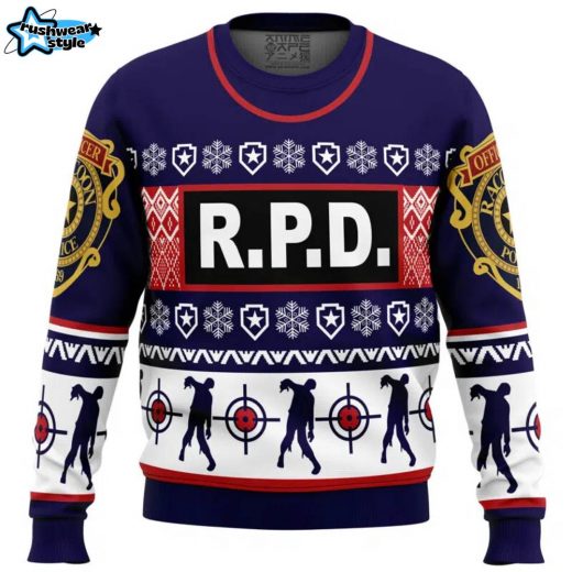 Leon Kennedy Bad Things Dead by Daylight Ugly Christmas Sweater for Horror Fans