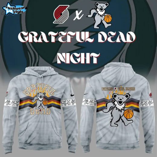 Limited Edition Nike Portland Trail Blazers Grateful Dead Night Hoodie