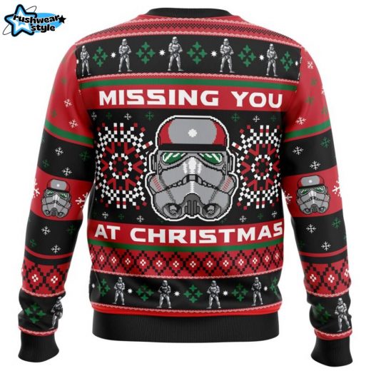 Missing You At Christmas Stormtrooper Star Wars Ugly Christmas Sweater Galactic Fans Gift