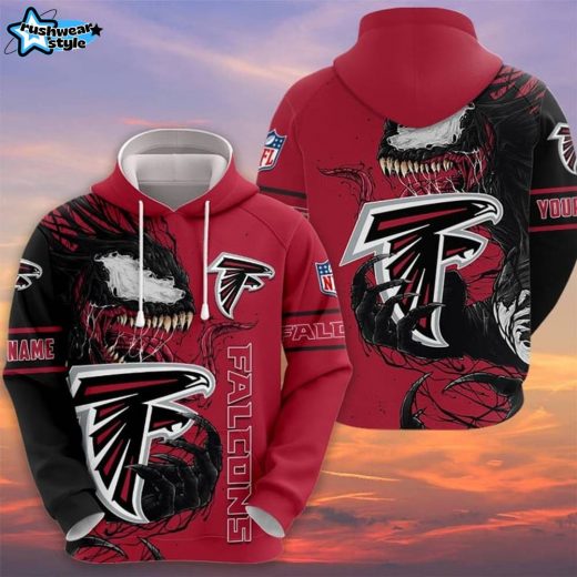 NFL Atlanta Falcons Custom Name Venom Pullover Hoodie