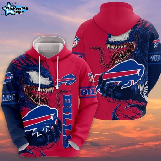 NFL Buffalo Bills Custom Name Venom Pullover Hoodie