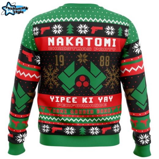 Nakatomi Christmas Party 1988 Die Hard Pop Culture Ugly Christmas Sweater Iconic Design