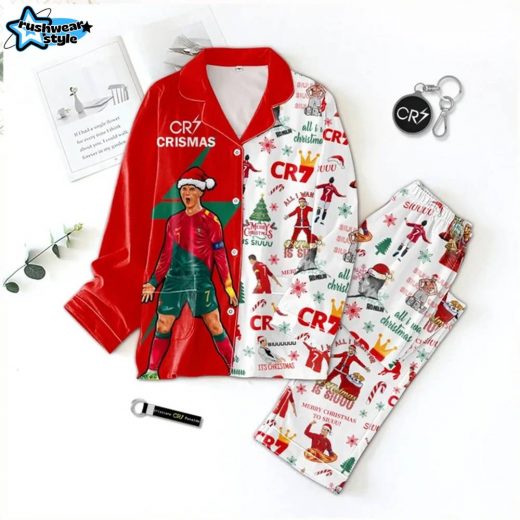 Premium Ronaldo SS Button Pajamas Set NTY Soccer Inspired Nightwear