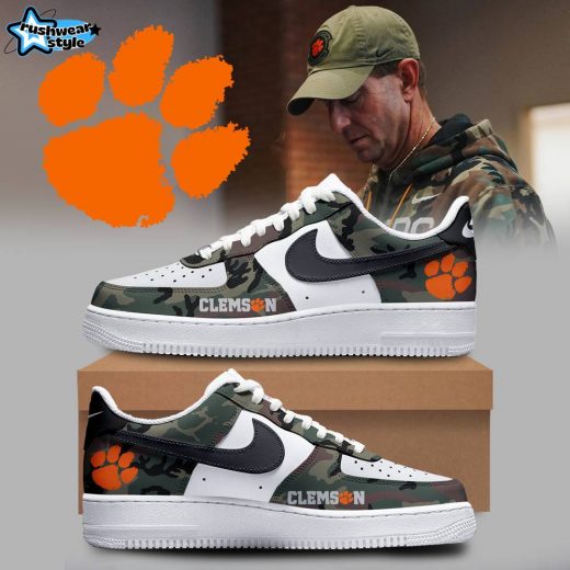 Special Clemson Tigers Military Appreciation AF1 Football Sneakers 2024