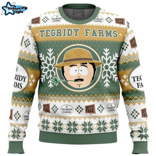 Tegridy Farms South Park Ugly Christmas Sweater Funny Holiday Gift for Fans