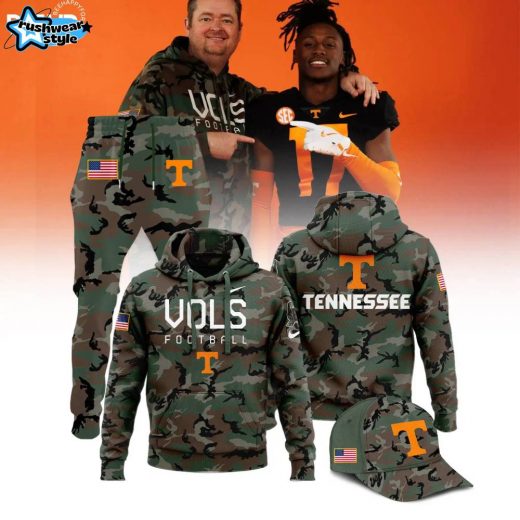 Tennessee Volunteers Camo Salute to Service 2024 Crew Neck Sweatshirt Combo