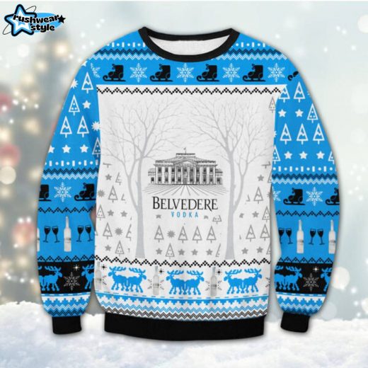 Belvedere Vodka 3D Printed Ugly Christmas Sweater – Best Seller Holiday Knit