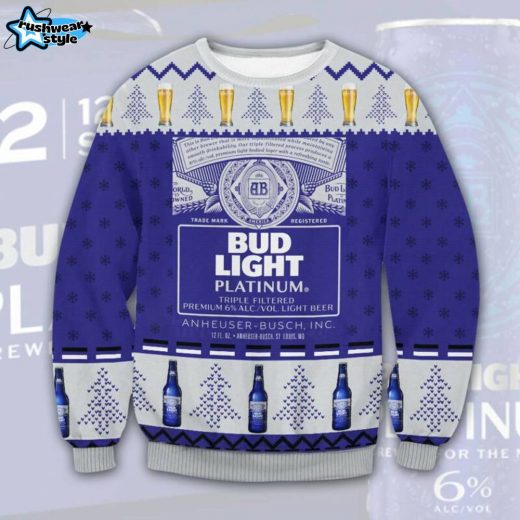 Bud Light Platinum Ugly Christmas Sweater – Limited Edition Beer Knit