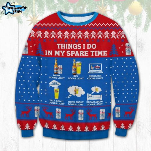 Coors Light Spare Time Ugly Christmas Sweater – Winter Holiday Edition