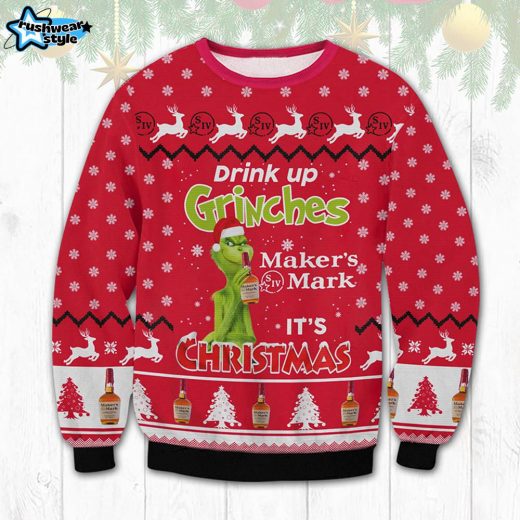 Maker’s Mark ‘Drink Up Grinches’ Ugly Christmas Sweater – Holiday Whiskey Knit