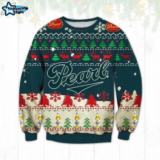 Pearl Lager Beer Ugly Christmas Sweater – Festive Beer Holiday Knit