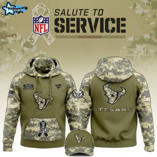 Houston Texans 2024 Camo Salute to Service Limited Edition Hoodie – Camouflage Tribute Gear