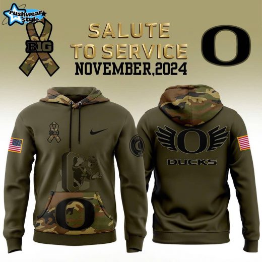 Men’s Oregon Ducks 2024 Nike Camo Salute to Service Hoodie – Military Tribute Edition