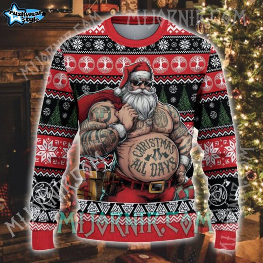 Christmas All Days Viking Ugly Christmas Sweater – Norse Holiday Spirit