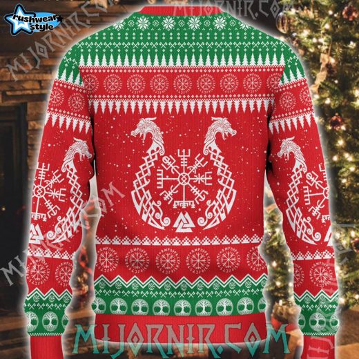 Deck the Halls with Axes Viking Ugly Christmas Sweater – Warrior Holiday Edition