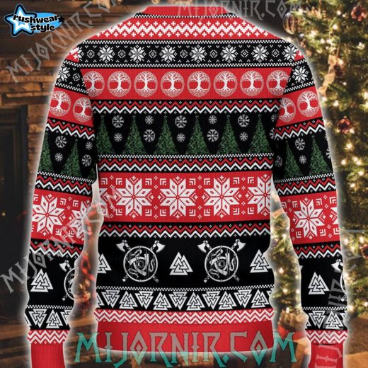 Frosty Viking Warrior Ugly Christmas Sweater – Cool Norse Holiday Knit