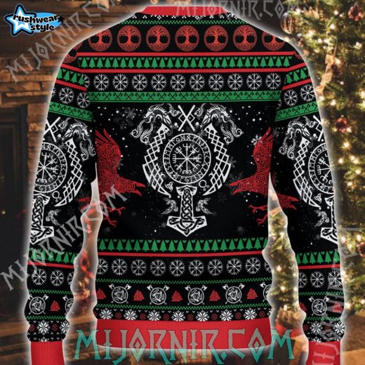 Rocking Sleigh Viking Ugly Christmas Sweater – Festive Norse Spirit