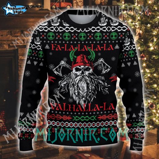 Valhalla-la-la Viking Christmas Sweater – Holiday Norse Spirit