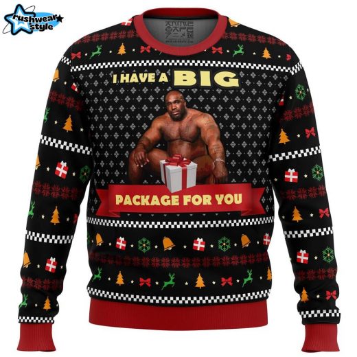 Big Package Meme Barry Wood Ugly Christmas Sweater – Funny Meme Holiday Jumper