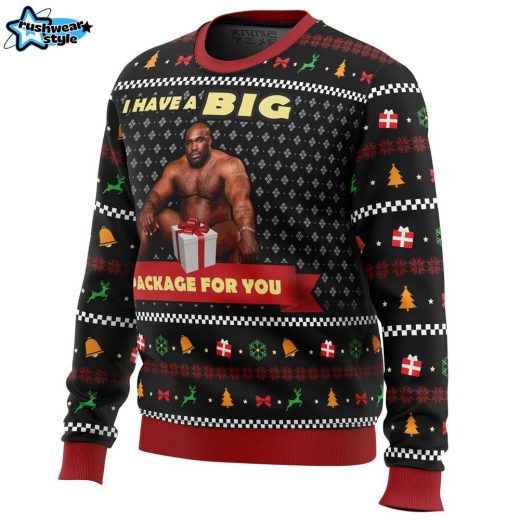 Big Package Meme Barry Wood Ugly Christmas Sweater – Funny Meme Holiday Jumper