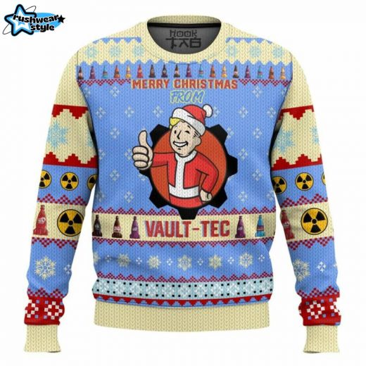 Fallout “Merry Christmas from Vault-Tec” Ugly Sweater – Post-Apocalyptic Holiday Jumper