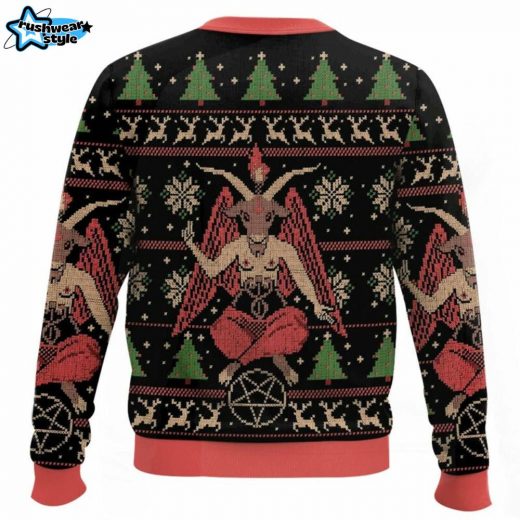 Hail Santa “Satan Claus” Ugly Christmas Sweater – Dark Humor Holiday Jumper