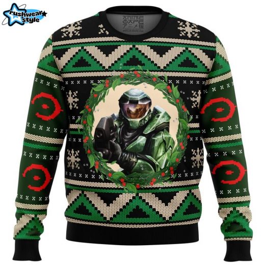 Halo Ugly Christmas Sweater – Sci-Fi Gamer Holiday Jumper