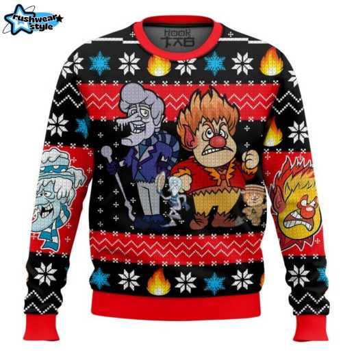 Heat Miser & Snow Miser Ugly Christmas Sweater – The Year Without Santa Claus