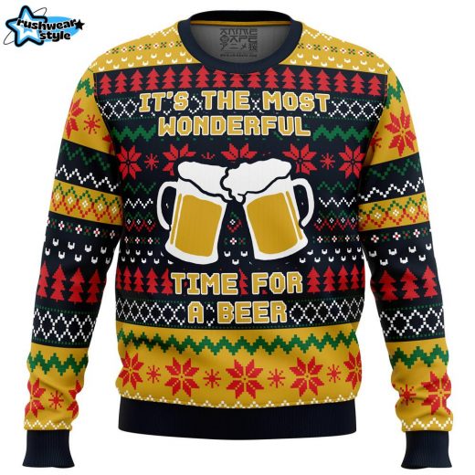 “It’s the Most Wonderful Time for a Beer” Parody Ugly Christmas Sweater