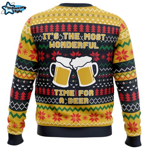 “It’s the Most Wonderful Time for a Beer” Parody Ugly Christmas Sweater