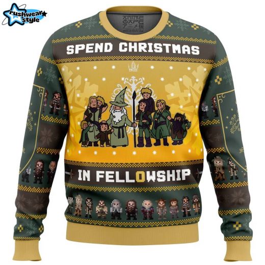 Lord of the Rings “Fellowship” Ugly Christmas Sweater – Fantasy Holiday Jumper