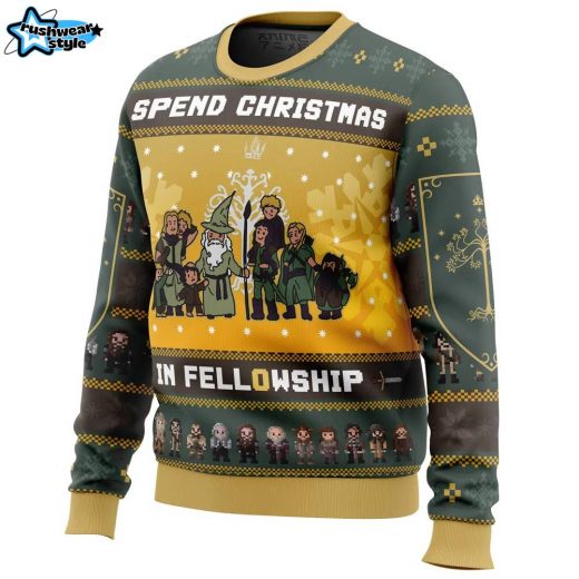 Lord of the Rings “Fellowship” Ugly Christmas Sweater – Fantasy Holiday Jumper