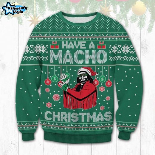 Macho Man Randy Savage Ugly Christmas Sweater – Wrestling Legend Holiday Sweater