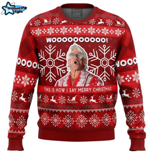 Pro Wrestling Christmas Sweater – Flair Holiday Wrestling Ugly Jumper