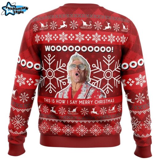 Pro Wrestling Christmas Sweater – Flair Holiday Wrestling Ugly Jumper